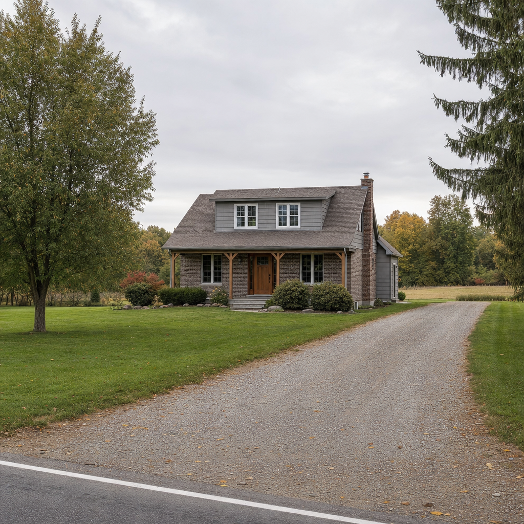 A calm single-family home exterior on a quiet Casas Adobes street, representing the household size and daily water use that decides how often a septic tank needs pumping