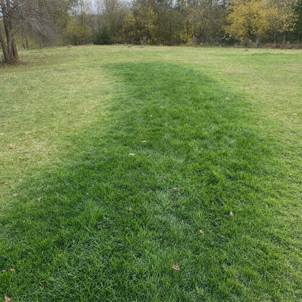 A soggy, unusually green patch of lawn over the drain field of a Casas Adobes home, a sign the septic tank needs pumping